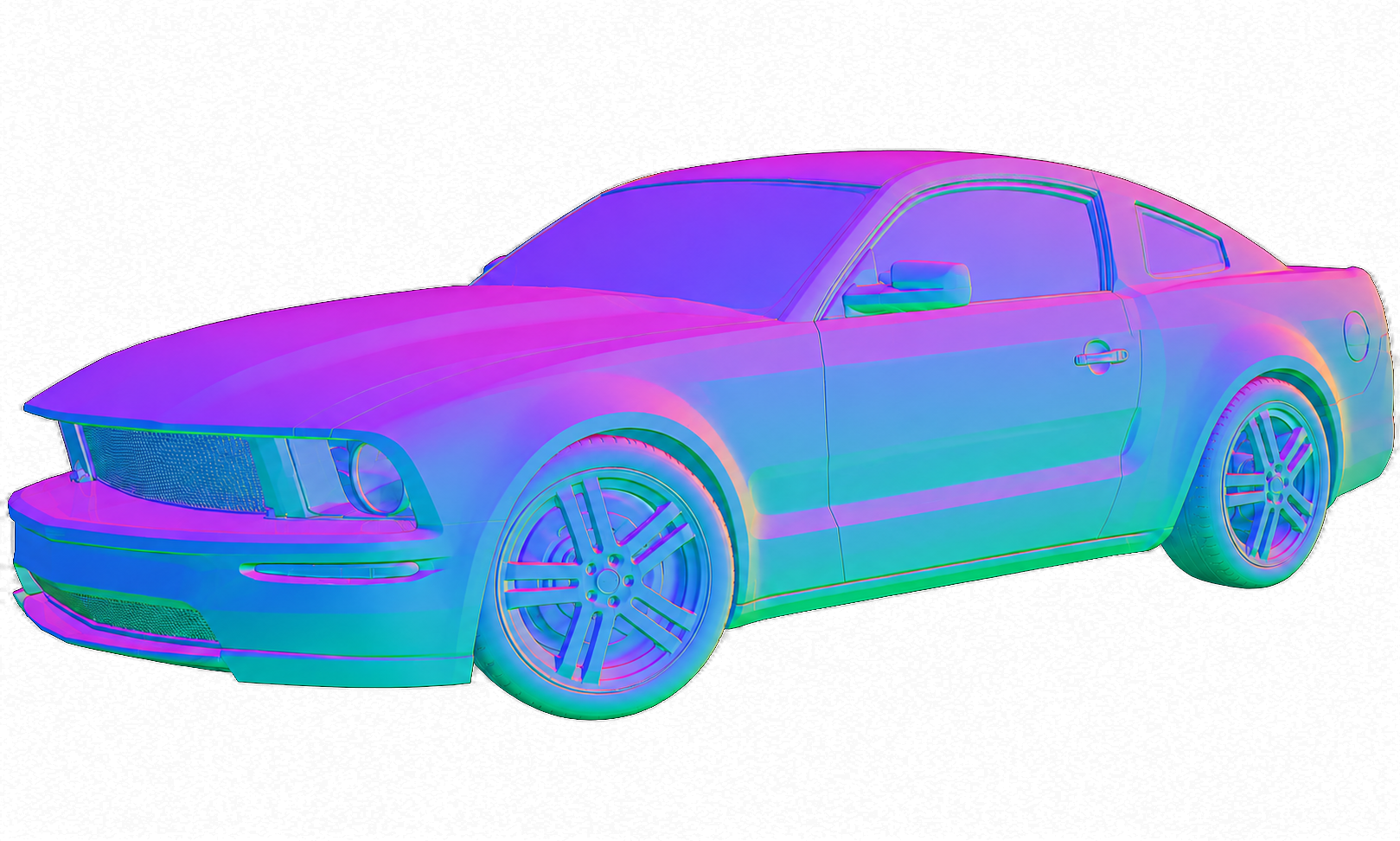 Ford Mustang study — normals pass