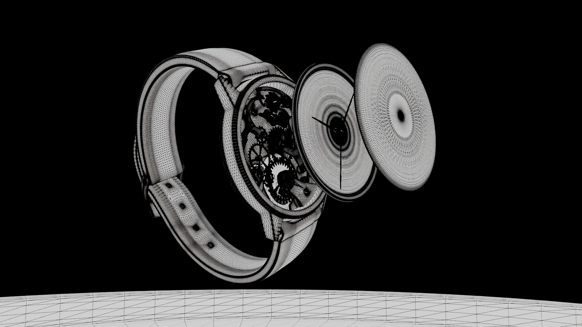 Citizen Eco-Drive product visualization — Wireframe